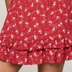 Floral Red Skirt American Eagle